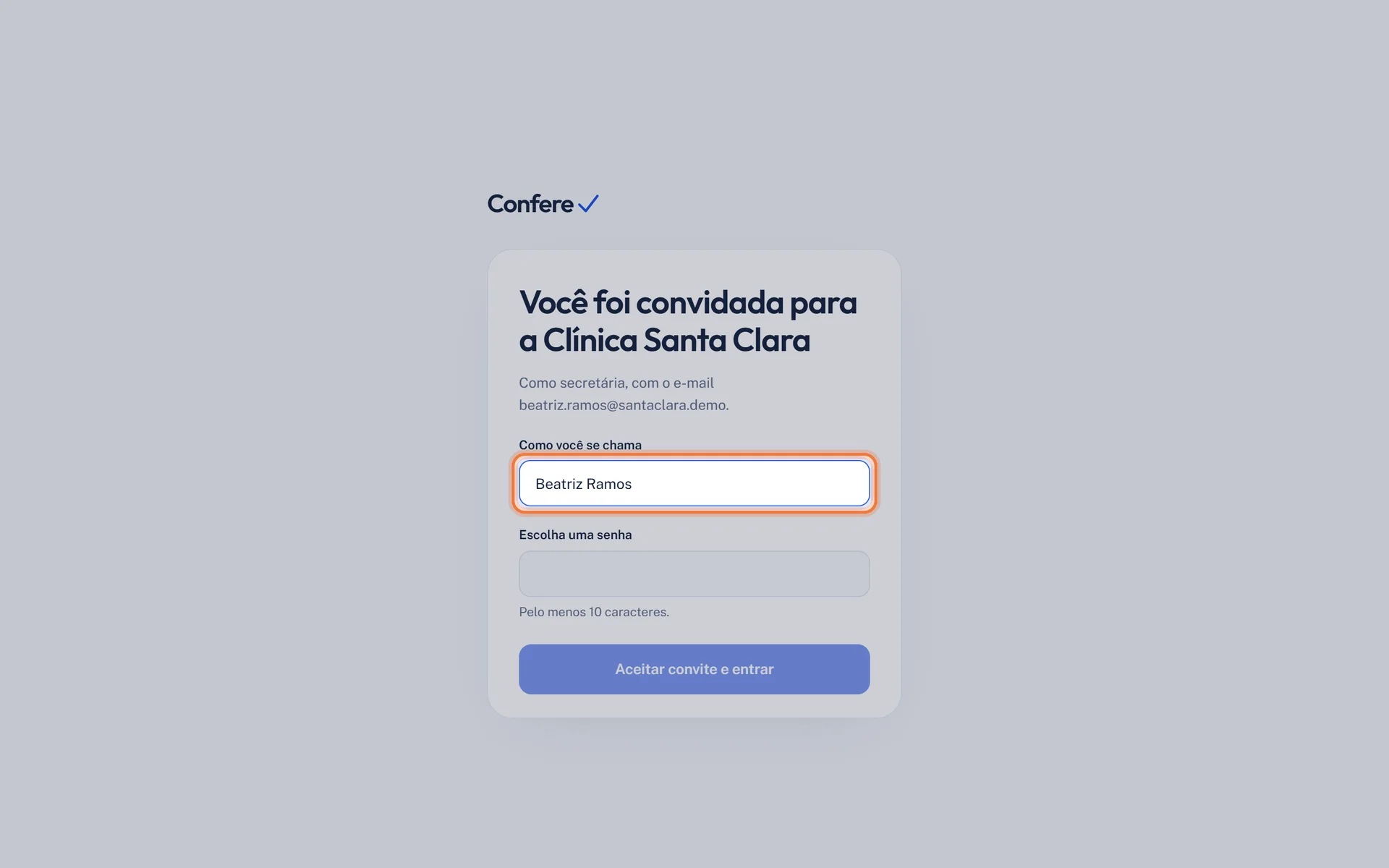 Campo Como você se chama preenchido com Beatriz Ramos